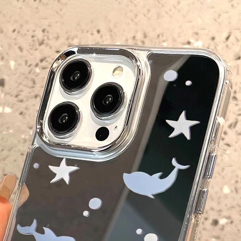 INS Case For เคส iPhone 11 13 16 15 14 12 17 Pro Max เคสไอโฟน11 13promax 16pro Cute เคสโทรศัพท์มือถือเคลือบกระจกไฟฟ้า thumbnail 9