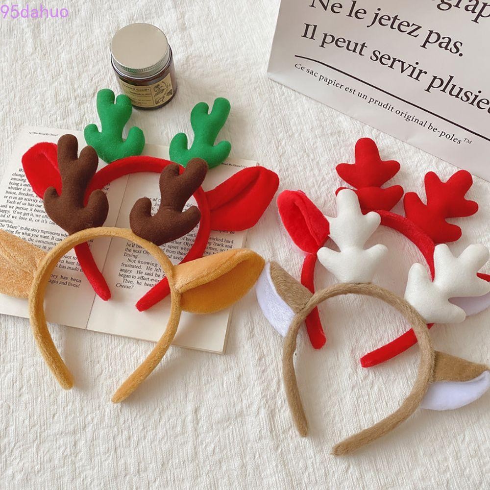 Dahuo Antler ที่คาดผมปาร์ตี้น่ารักคริสต์มาสผ้าล้างหน้าแต่งหน้าเครื่องประดับผม