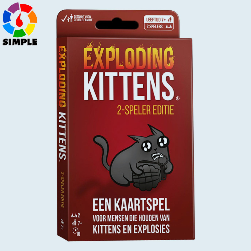 Exploding Kittens Original 2 Player Edition - Hilarious Games for Family Game Night - Funny Card Gam