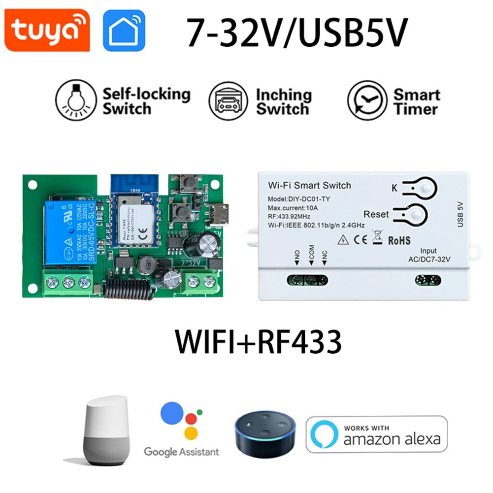 [GGG-0515 Homton ] สําหรับ Tuya WiFi สมาร ์ ทสวิทช ์ DIY จับเวลา 1 ช ่ อง 7-32V USB 5V โมดูลอัตโนมัติ