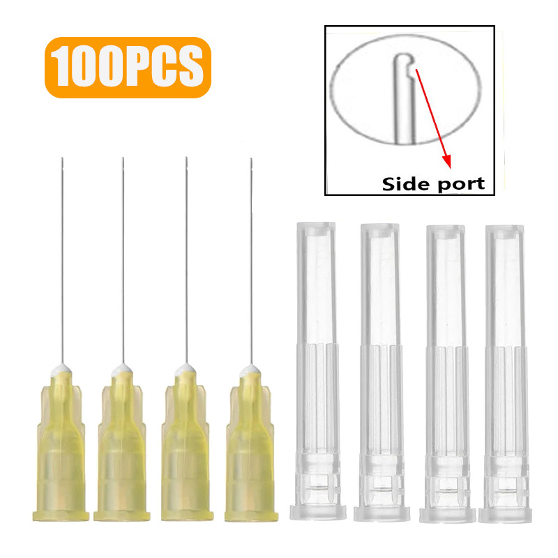 100Pcs Dental Irrigation Washing Tip Sterile Double/Single Hole 30G Endodontic Irrigation Washing Ti