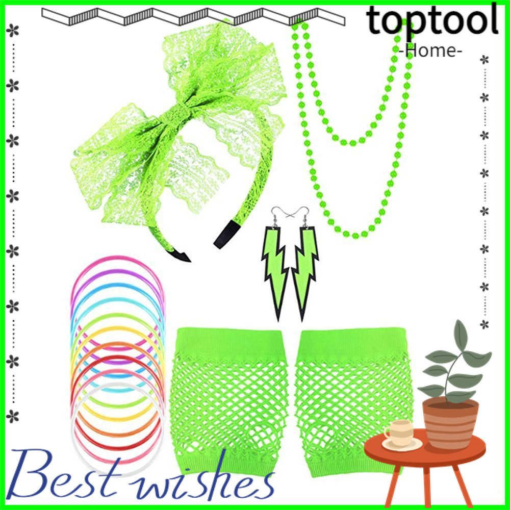 TOPTOOL 80s Fancy Retro Headband Dress Necklace