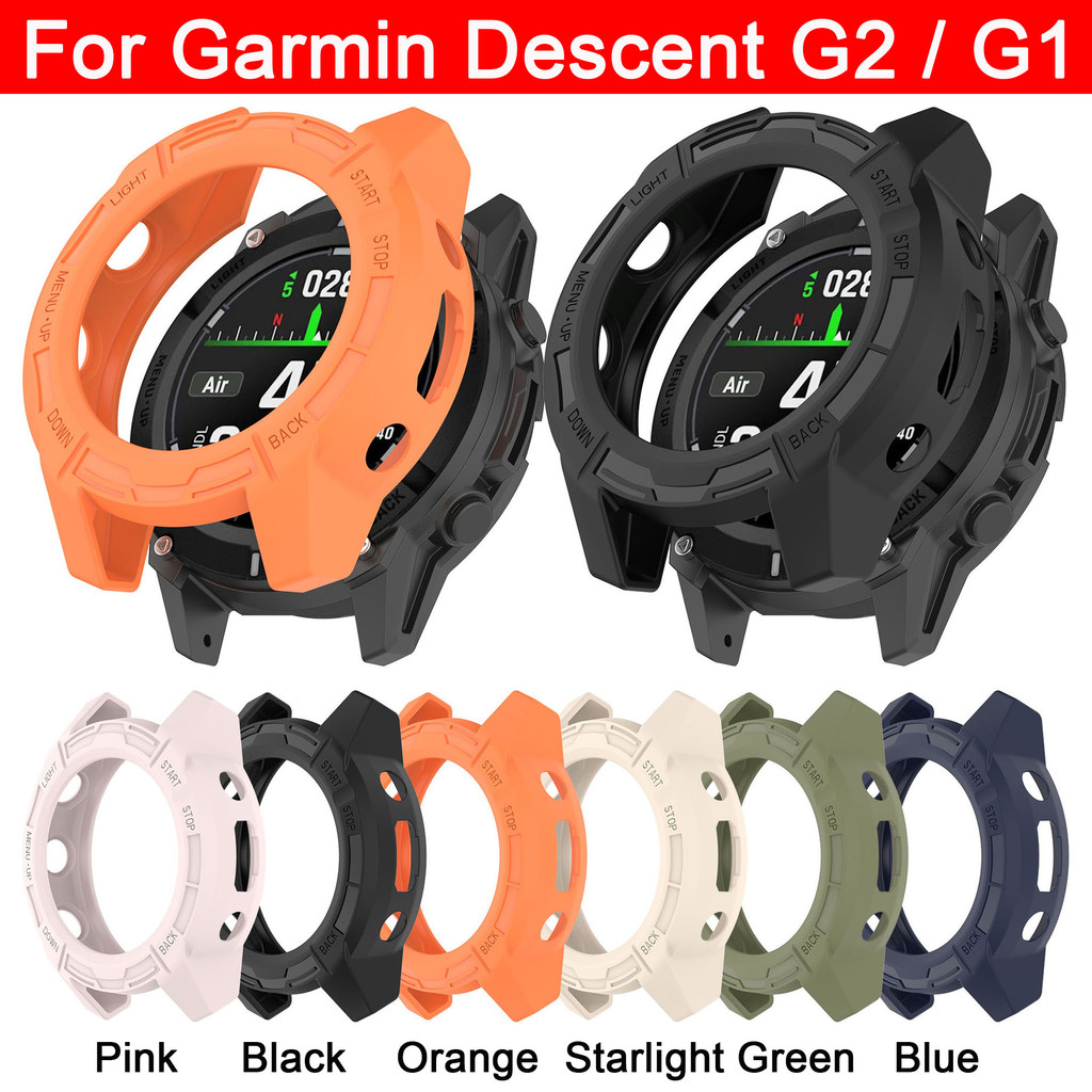 เคสซิลิโคนเหลวสําหรับ Garmin Descent G2 G1 Solar Hollow Out เปลือกซิลิโคนนาฬิกา anti fall armor ฝาครอบป้องกัน