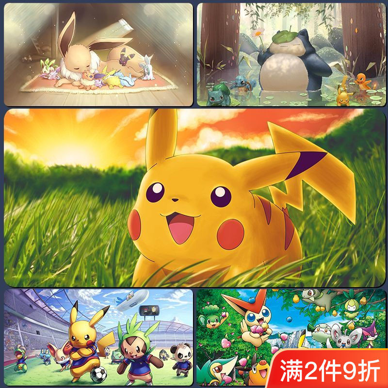 Pikachu ins Style Pokémon Mouse Pad การ์ตูนขนาดใหญ่ Pokémon Desk Pad Gaming Keyboard Pad 4.2