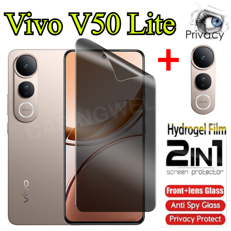 Vivo V50 Lite 2025 ความเป็นส่วนตัว Hydrogel ฟิล์ม Anti-Spy คลุมทั้งหมดป้องกันหน้าจอ Anti Peek ฟิล์มค