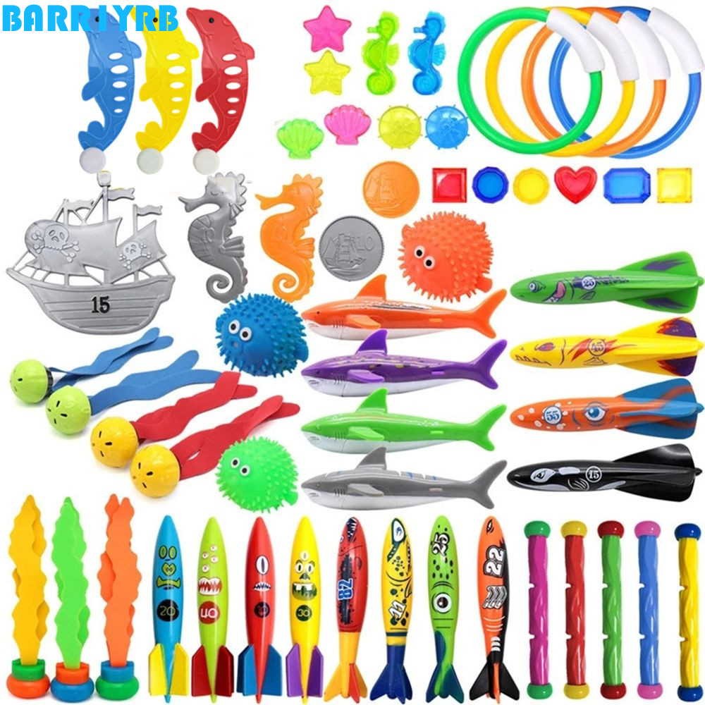 Barr1yrb ของเล่นดําน้ําเด็กตลกดําน้ํา Stick ใต้น้ํากีฬาทางน้ําเด็กของขวัญดําน้ําว่ายน้ําแหวน