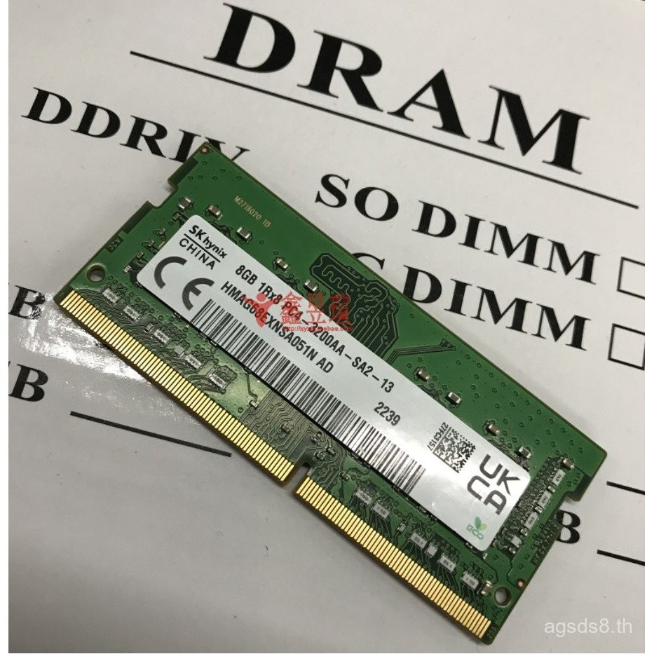 หน่วยความจำโน้ตบุ๊ค SK Hynix 8G 1Rx8 PC4-3200AA-SA2-11 3200 เข้ากันได้กับ 2666