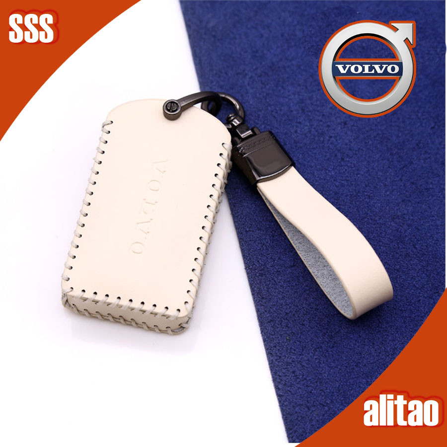 กระเป๋าใส่กุญแจหนัง VOLVO EX30 แบบเรียบง่าย ฝาครอบกุญแจครึ่งตัว ป้องกันกุญแจอัจฉริยะรถยนต์ LS8F