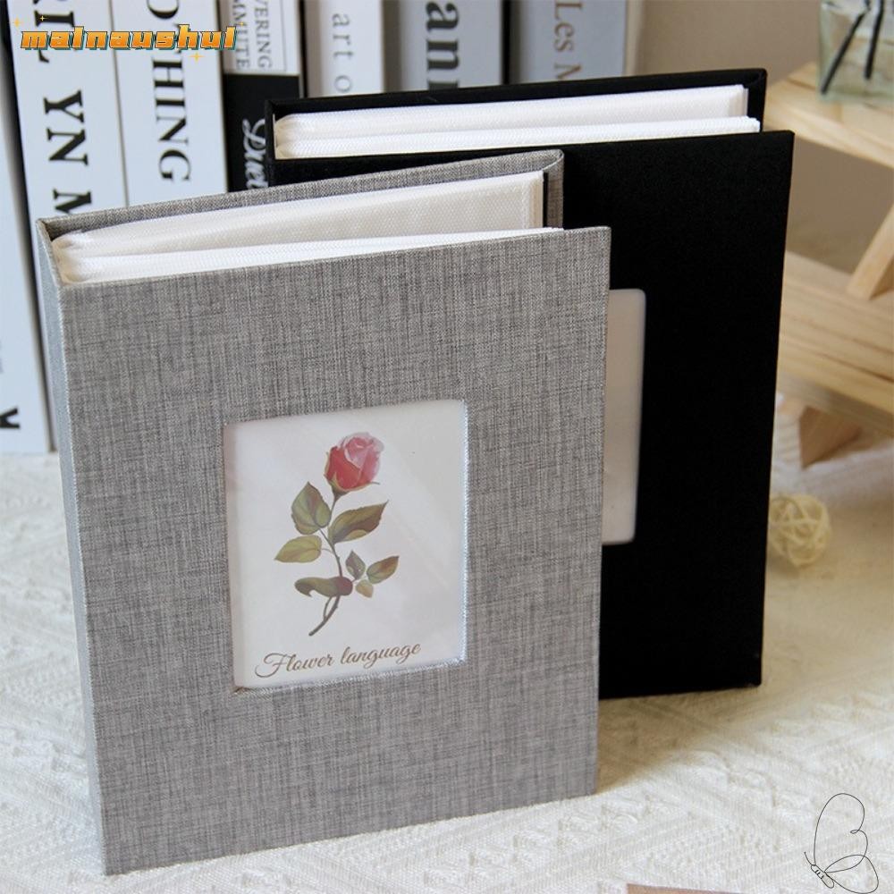 Mainaushui อัลบั้มภาพ, 4x6 รูปภาพผ้าลินินปกอัลบั้มสมุดภาพขนาดใหญ่, DIY Writable 200 กระเป๋า Slip-in อัลบั้มภาพเด็ก Growth