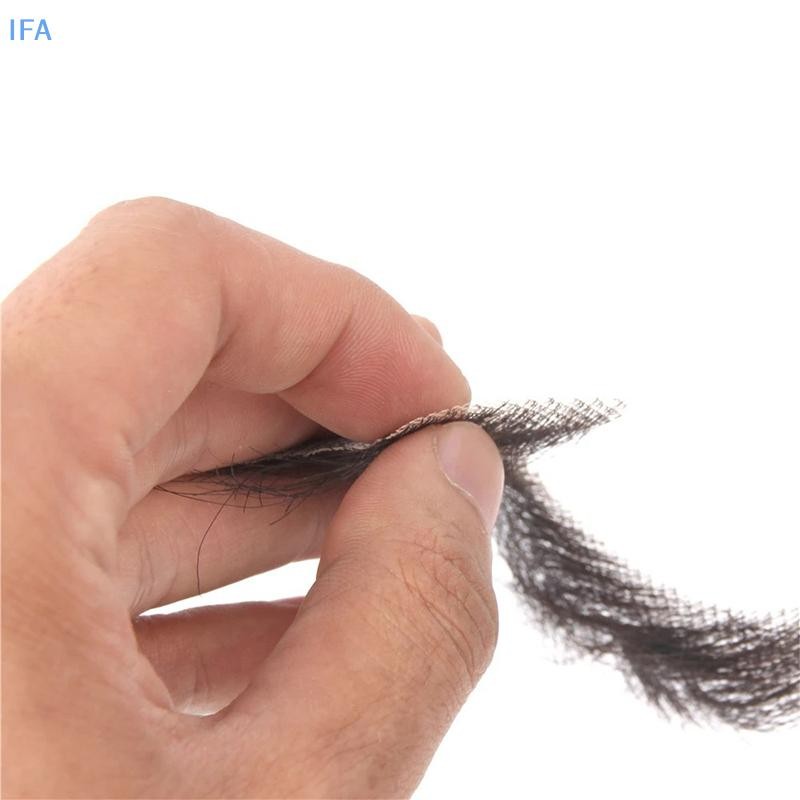 IFA ผมมนุษย์เคราลูกไม้ตาข่ายเคราตื้นสั้นสมจริงปลอม Mousache สําหรับชายแต่งหน้าผมบนใบหน้า Hand Made โดยที่มองไม่เห็นดี ราคา ถูกที่สุด ดีลบีเคเค แกลเลอรีภาพที่ 6
