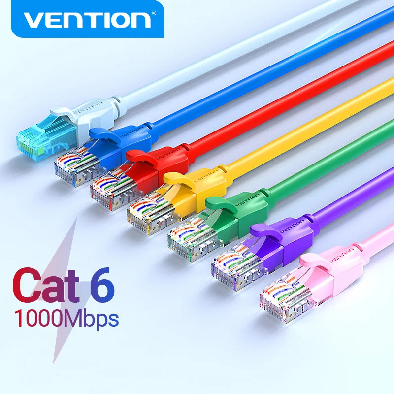 Vention สายอีเธอร์เน็ต Cat 6 สายเคเบิลเครือข่าย 4 สายแพทช์คู่บิดอินเทอร์เน็ต UTP Cat6 สาย Lan (IBE)