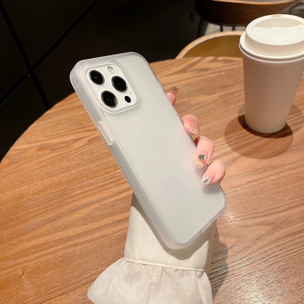เคสใสด้าน For iPhone 13 11 12 15 16 Pro Max 16 Plus 13ProMax 14ProMax เคสขุ่น 15ProMax 16ProMax ฝาครอบกันกระแทกแบบนุ่ม - รูปที่ 3