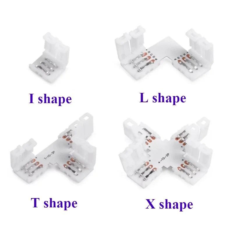 5pcs LED Strip I/L/T/X รูปร่างเชื่อมต่อ 2PIN 3PIN 4PIN 5PIN 6PIN ฟรีบัดกรีสําหรับ 5050 RGBW WS2812 LED Strip