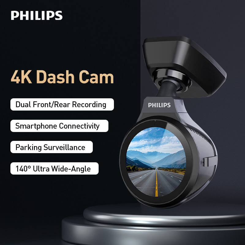 กล้องติดรถยนต์ Philips 4k สําหรับรถยนต์ TAC1279