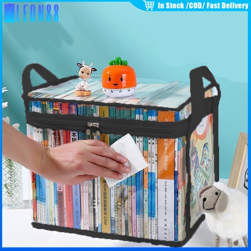 ของมาใหม่！กระเป๋าจัดเก็บหนังสือ PVC แบบใส มีซิป สําหรับนักเรียน