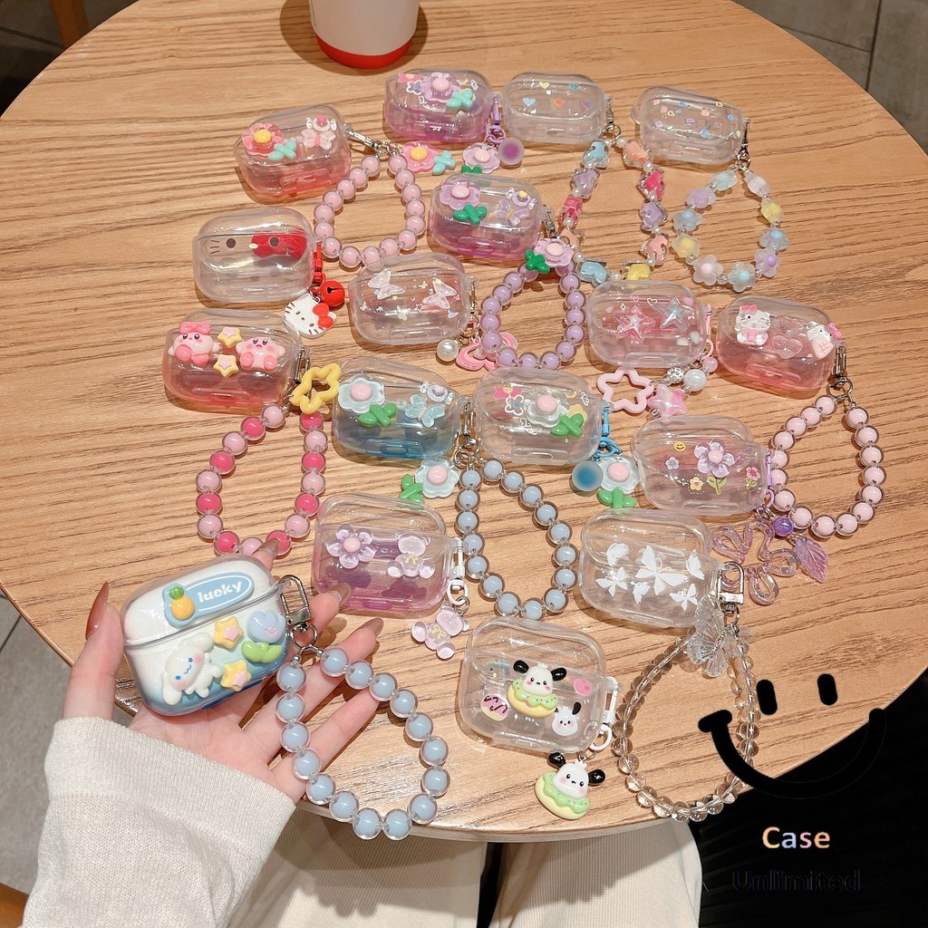 สําหรับ OPPO Enco Buds3 Pro เคส Case เคสหูฟังบุคลิกภาพ DIY ลูกสุนัขไล่ระดับรูปแบบผีเสื้อดอกไม้ OPPO 