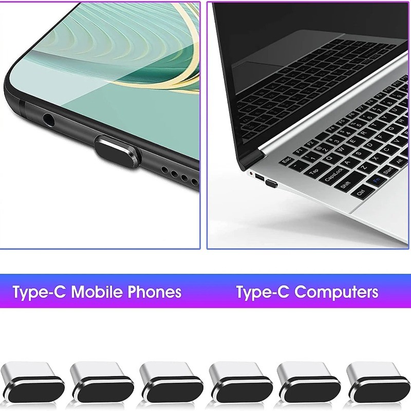 ปลั๊กกันฝุ่นโลหะ Type C สําหรับ Samsung Xiaomi Huawei Universal Type-C ชาร์จพอร์ต Protector Stopper ป้องกันฝุ่น - รูปที่ 5