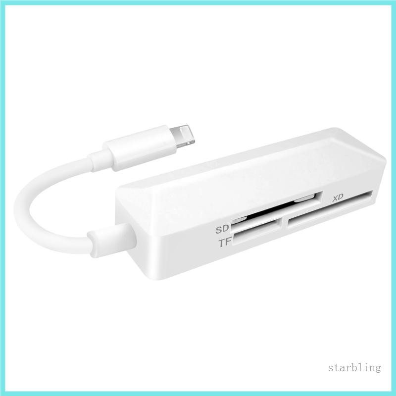 Star Ios8Pin Card Reader SDTF XD 3 in 1 การ์ดหน่วยความจํา Reader อะแดปเตอร์ Hub สําหรับโทรศัพท์