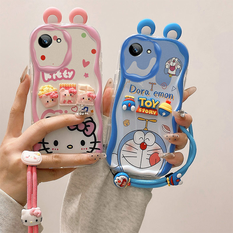 Case Realme C30 Case Realme C30s Case Kuromi Cute 3D Ears cream edge Soft Phone Case TY-EDNY