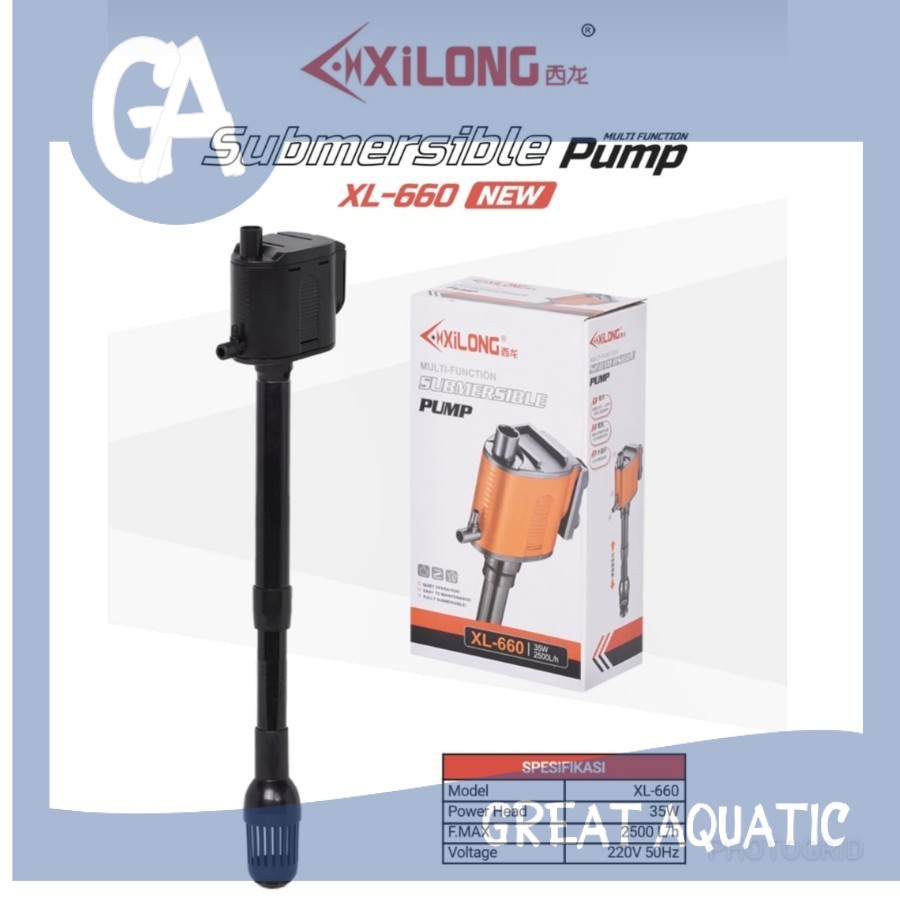 MESIN Xilong XL 660 ปั๊มตู้ปลา เครื่องหมุนเวียนตู้ปลา