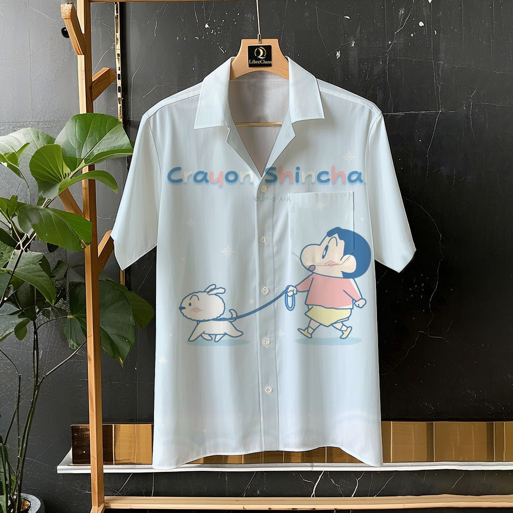ดินสอสี หน้าแข้ง-ชาน น่ารักอะนิเมะตลกเสื้อฮาวายวันหยุดสบายๆเสื้อแขนสั้นด้านบนกับการออกแบบกระเป๋าสบายระบายอากาศเสื้ออเนกประสงค์ขนาดใหญ่ ส-5เอ็กแอล ราคา ถูกที่สุด ดีลบีเคเค แกลเลอรีภาพที่ 9