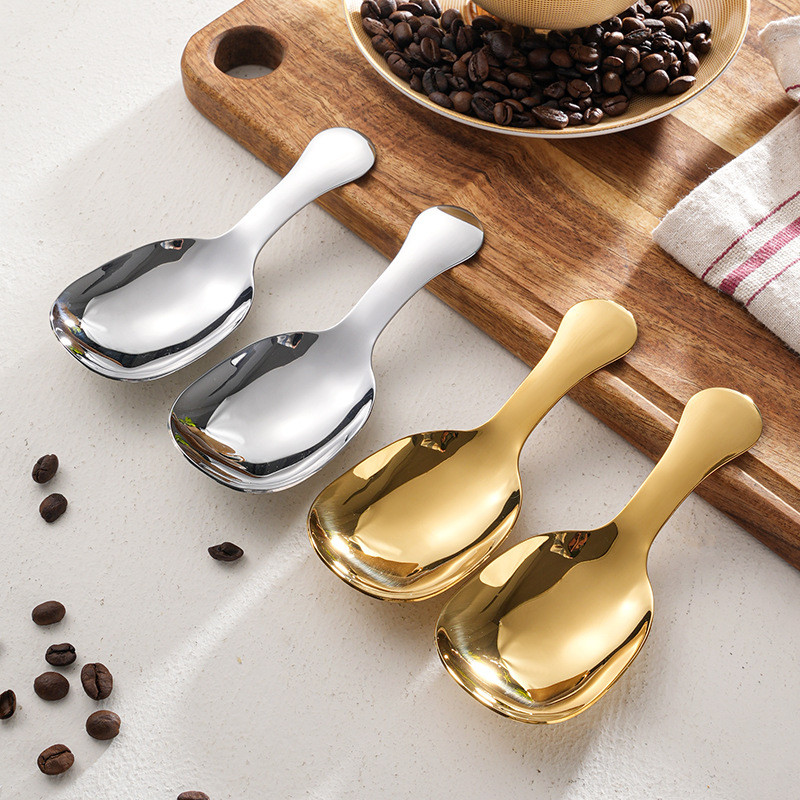 อูคิ ด้ามสั้นสแตนเลสช้อนชาเมล็ดกาแฟไอศครีมช้อนแป้งช้อนตวงครัวเรือนมินิชา