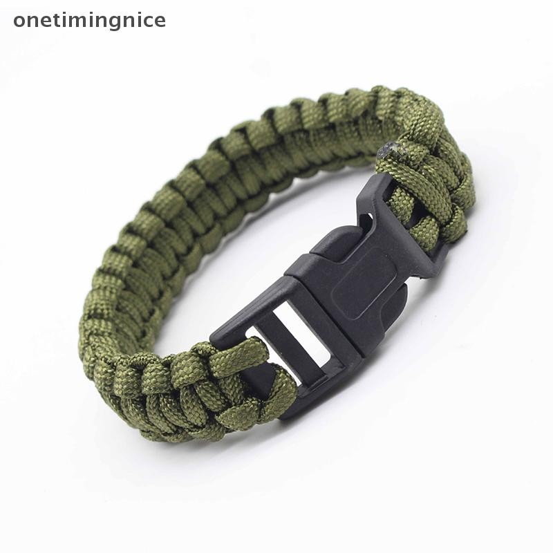 Onetimingnice 23 ซม.Seven Core Paracord Escape กลางแจ้งฉุกเฉิน Plated เชือก Camping Survival Saving สร้อยข้อมือเครื่องมือ Onetimingnice