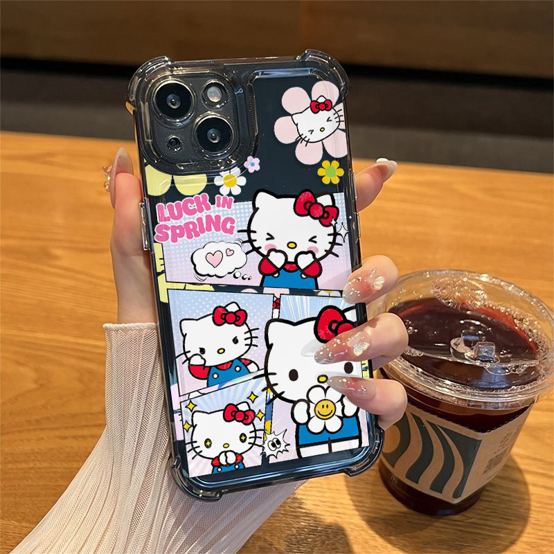 🌸TheOne🌸สี่มุมหนาป้องกันการตกเลนส์ป้องกันกรณีโทรศัพท์มือถือสำหรับ iPhone 16 15 14 13 12 11 ProMax X/XS XR XSMAX 7 8PLUS