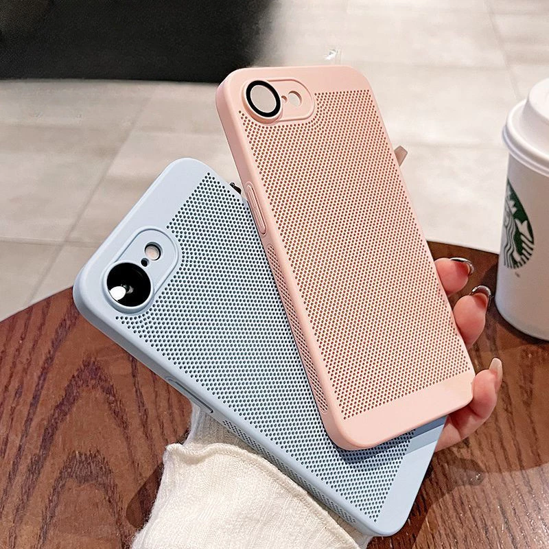 สําหรับ Iphone 17E 16E Cooling การกระจายความร้อน Slim Hard PC เคสโทรศัพท์พร้อมเลนส์แก้วป้องกัน