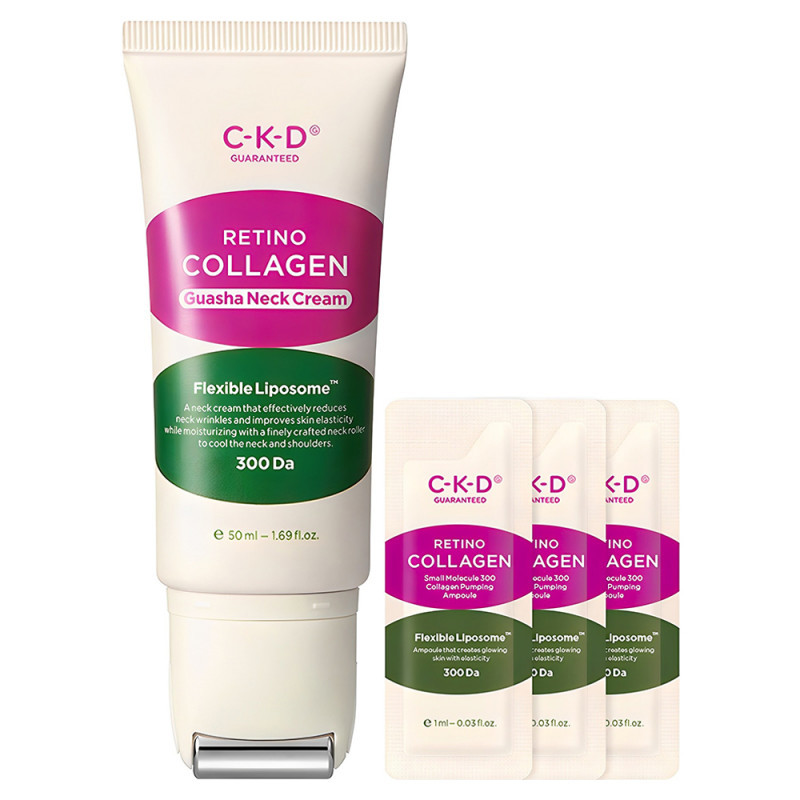 [korea]CKD Retino Collagen Low Molecular Weight 300 Guasha Neck Wrinkle Cream 50ml +Collagen Ampoule