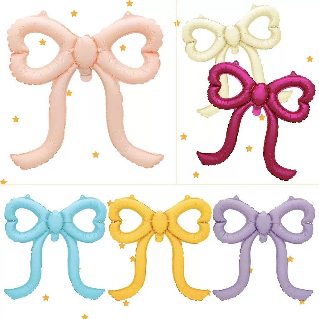 ใหม่ Macaron Matte Love Bowknot ฟิล์มอลูมิเนียมลูกโป่งตกแต่งงานเลี้ยงวันเกิดลูกโป่งขายส่งตกแต่งงานเลี้ยงวันเกิดลูกโป่งงานเลี้ยงวันเกิดลูกโป่ง