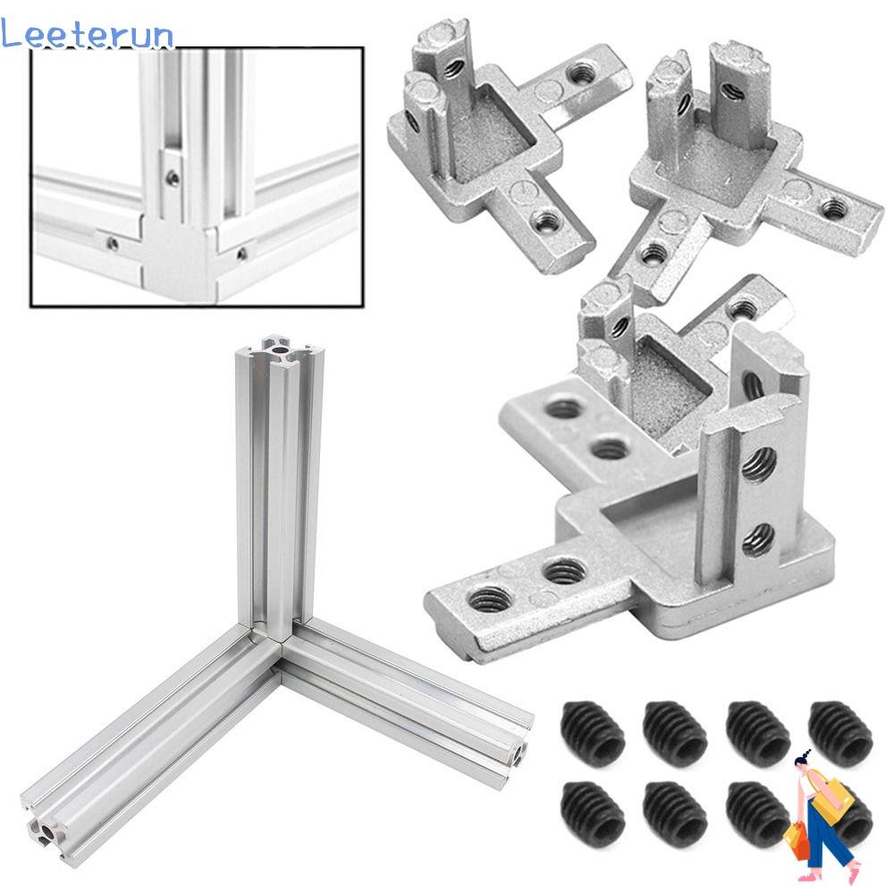 LEETERUN Bracket Connector อลูมิเนียม 2020 3030 4040 Series Slot อลูมิเนียม Extrusion Profile 3-Way