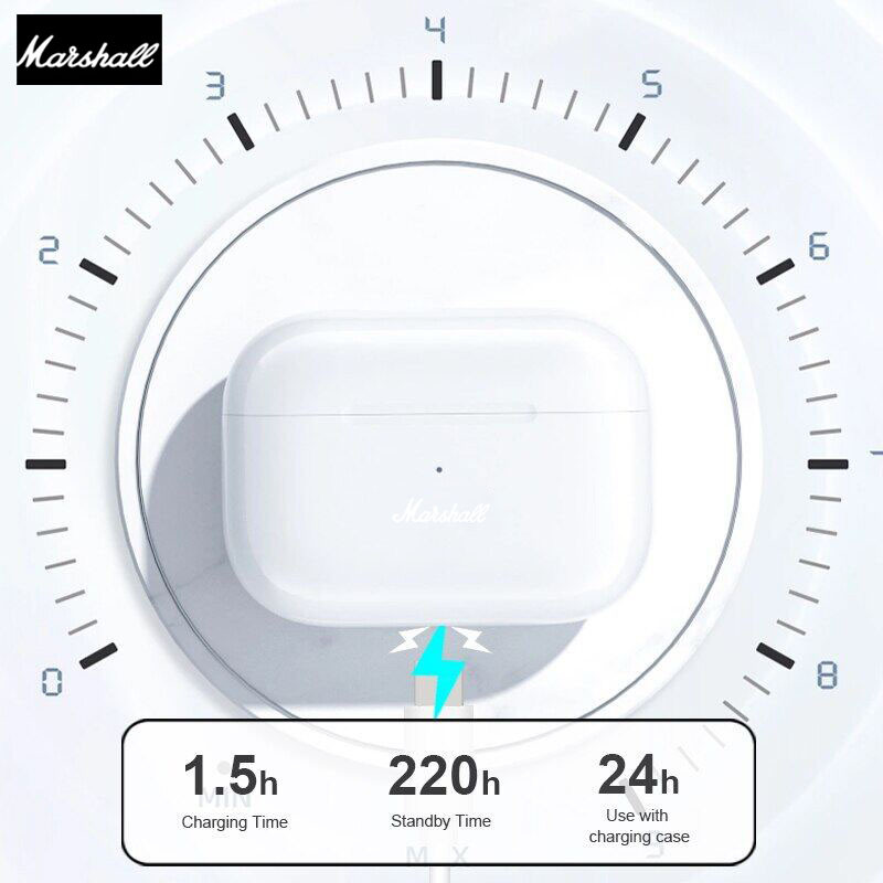 ใหม่ Marshall ไร้สายบลูทูธ 5.3 หูฟังลดเสียงรบกวนหูฟังไฮไฟสําหรับ Android IOS