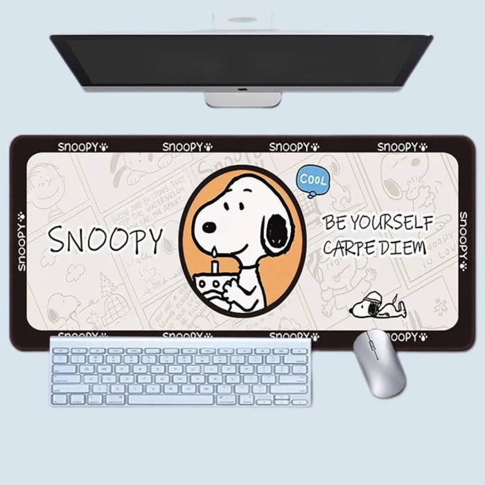 แผ่นรองเมาส์ Snoopy ขนาดใหญ่ พรมกันลื่น สําหรับเกมเมอร์ คีย์บอร์ด โต๊ะคอมพิวเตอร์ โต๊ะทํางาน ของขวัญสําหรับสาวๆ คู่รัก