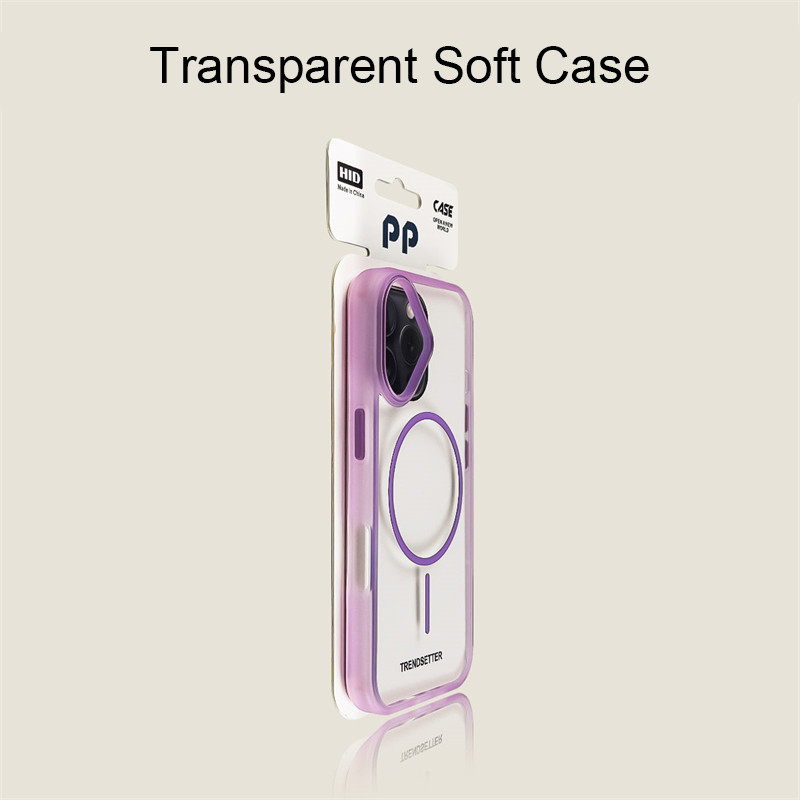 โปร่งใส Matte Soft Edge เคสโทรศัพท์แม่เหล็กสําหรับ iPhone 11 12 13 14 15 16 Pro Max PC ครอบคลุมเต็มรูปแบบป้องกันกล้อง 14/15/16 Plus เคสโทรศัพท์
