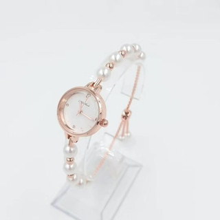 ใหม่มุกสุภาพสตรีสร้อยข้อมือนาฬิกาหน้าปัดประณีตเหล็กวงดิสก์ตั…