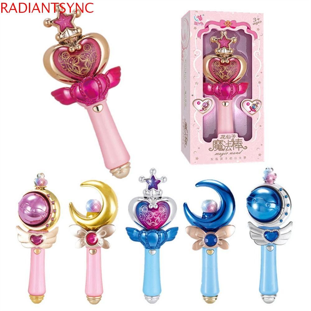 RADIANTSYNC สาว Magic Wand, ไฟ Led Sound Effect Moon Fairy Stick, เด็กแสง Stick พร้อมเพลงการ์ตูน Shine Glow Stick ของขวัญสาว