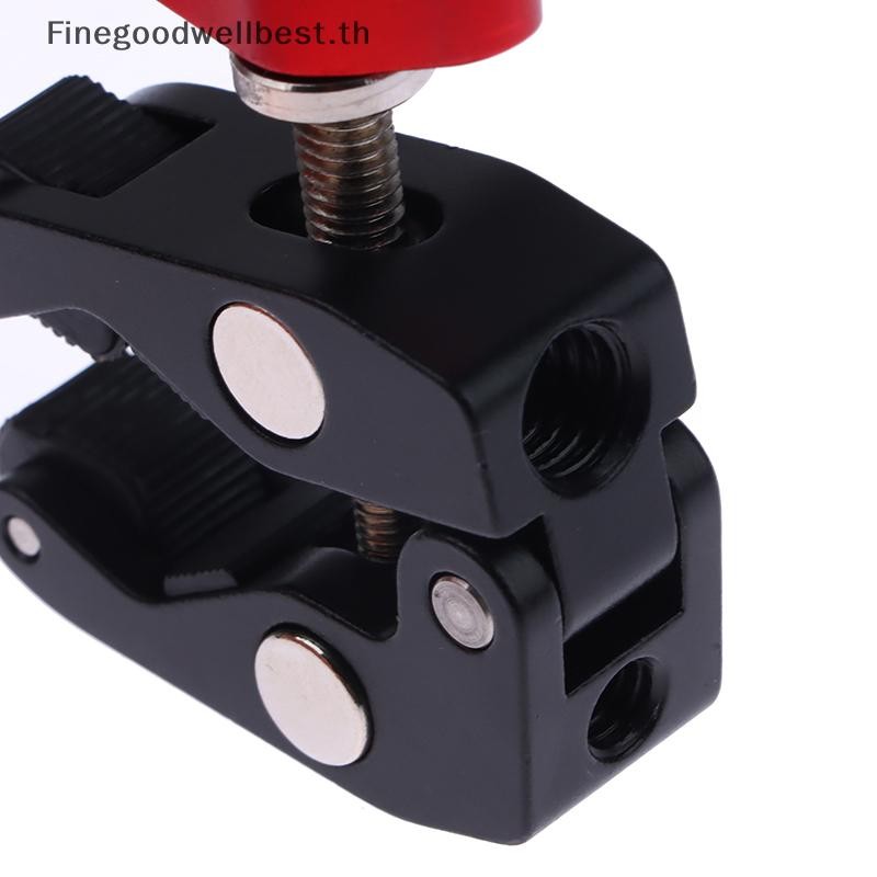 FBTH อลูมิเนียมอัลลอยด์ Clamp Double Ball Head Magic Arm Clamp 1/4 3/8 สําหรับโทรศัพท์ Video Mount กล้อง Monitor ไฟ LED Mic HOT
