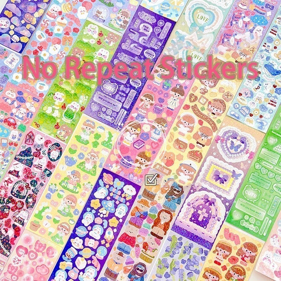 ชุดสติกเกอร์น่ารัก สติกเกอร์เลเซอร์ ลายการ์ตูนน่ารัก สําหรับเด็ก DIY เครื่องเขียนตกแต่ง- - 3