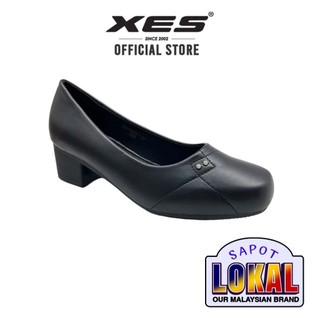 XES BSLC9922-1 Ladies Formal Block Heel Square Toe Heels ( Beige / Black )