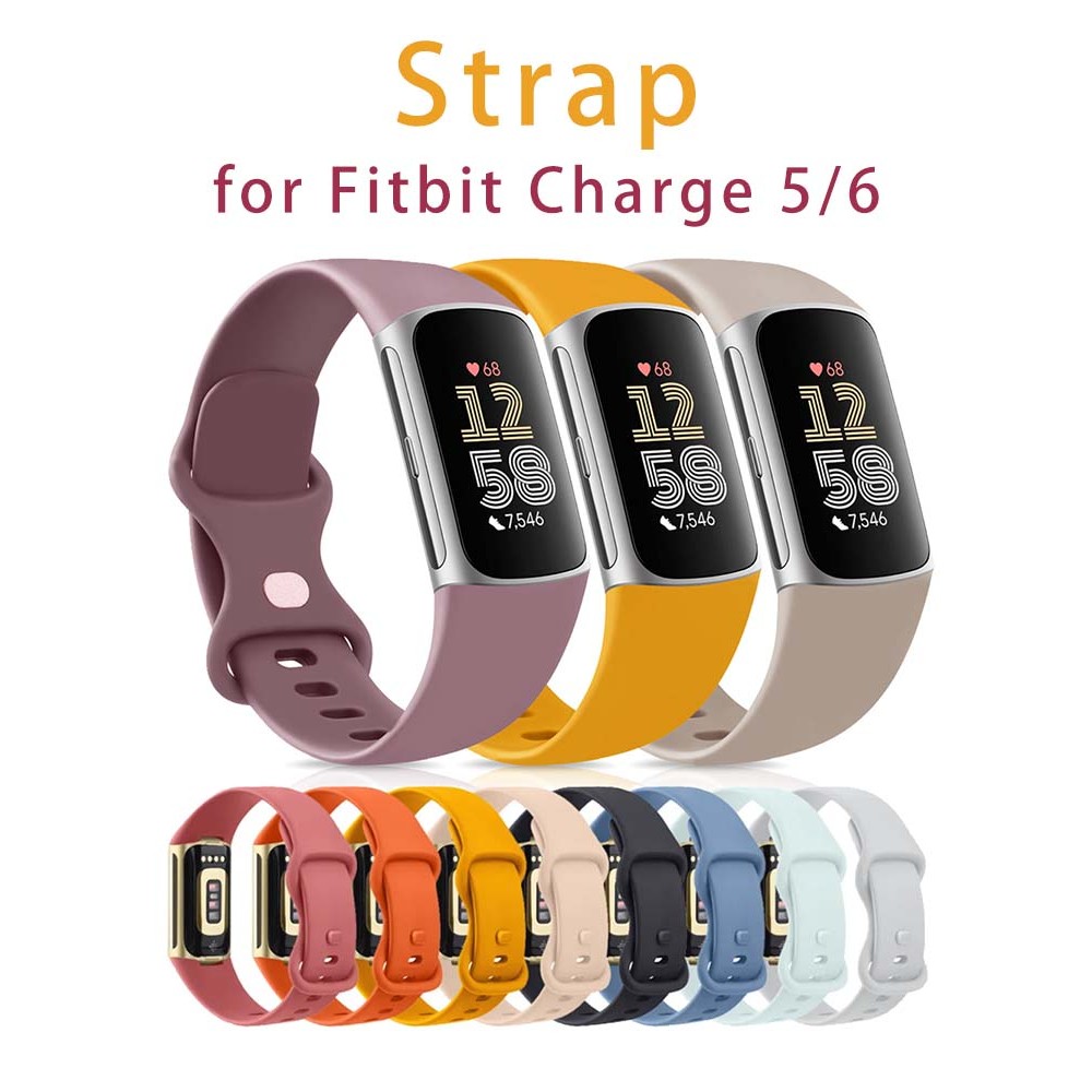 สายรัดสายรัดข้อมือ Fitbit Charge5 Charge6 สําหรับ Fitbit Charge 5 Fitbit Charge 6 / สายนาฬิกาซิลิโคนอ่อนนุ่ม / สายนาฬิกา