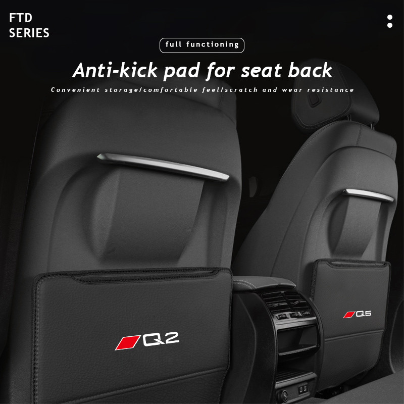 หนัง PU รถ Anti-Kick Mats Auto Seat Back Protector สําหรับ Audi A1 A3 A4 A5 A6 A7 A8 Q2 Q3 Q5 Q7 Q8 
