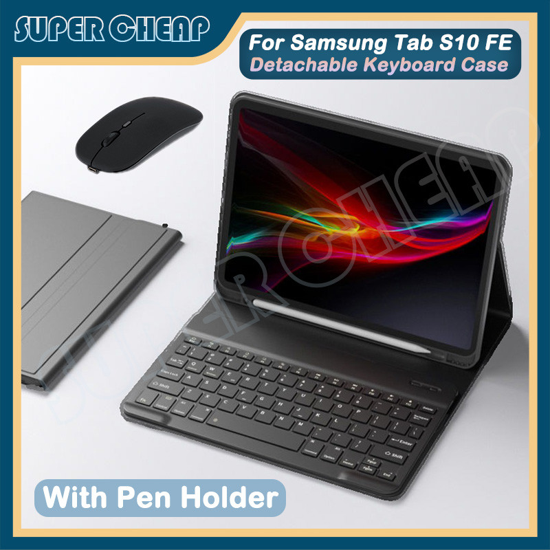 SAMSUNG สําหรับSamsung Tab S10 FE 10.9 2025 S10 FE 5G X520 X526Bที่ถอดออกได้แม่เหล็กคีย์บอร์ดกรณีTPU