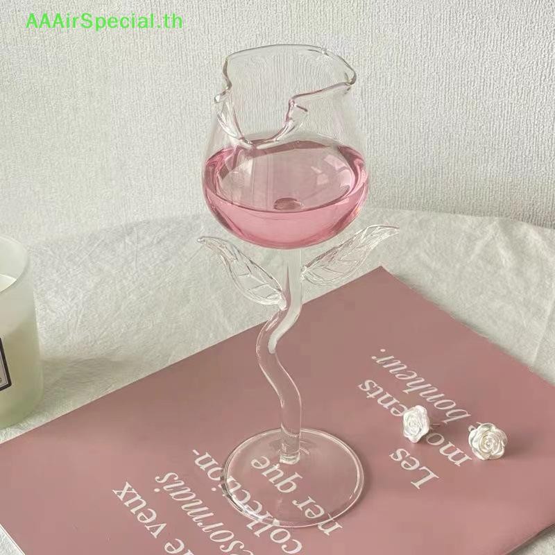 AAAirSpecial Rose-Shaped Red Wine Glass Rose Shape แก้วไวน์สี Rose Leaf 150/400ml Rose Shaped Red Wi