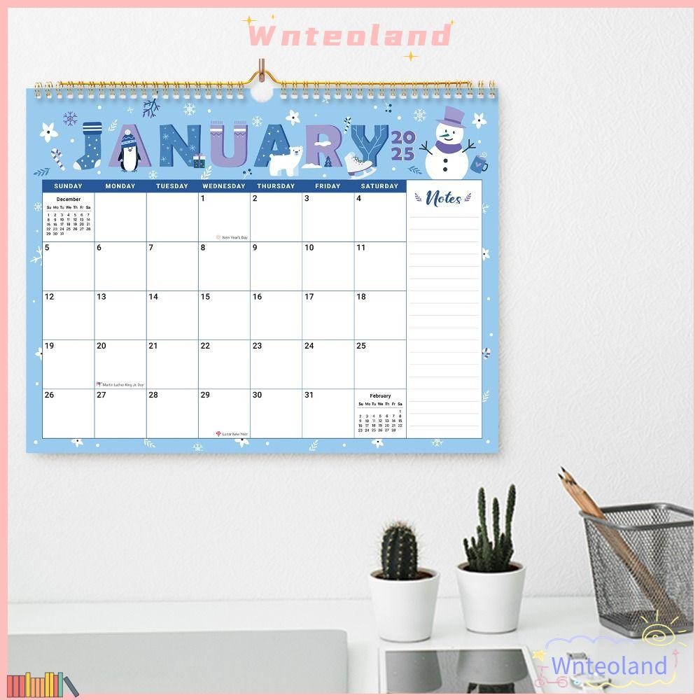 WNTEOLAND ปฏิทินติดผนัง, 2025 ถึงมิถุนายน 2026 18 ปฏิทินแขวนรายเดือน, น่ารักขนาดใหญ่กระดาษหนา Wall P
