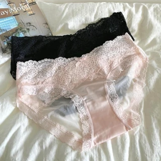 💗SET 4 ชิ้น💗 กางเกงในลูกไม้เอวต่ำ กางเกงชั้นในผู้หญิงเซ็กซี่ กางเกงในผ้าลูกไม้นิ่ม ระบายอากาศดี