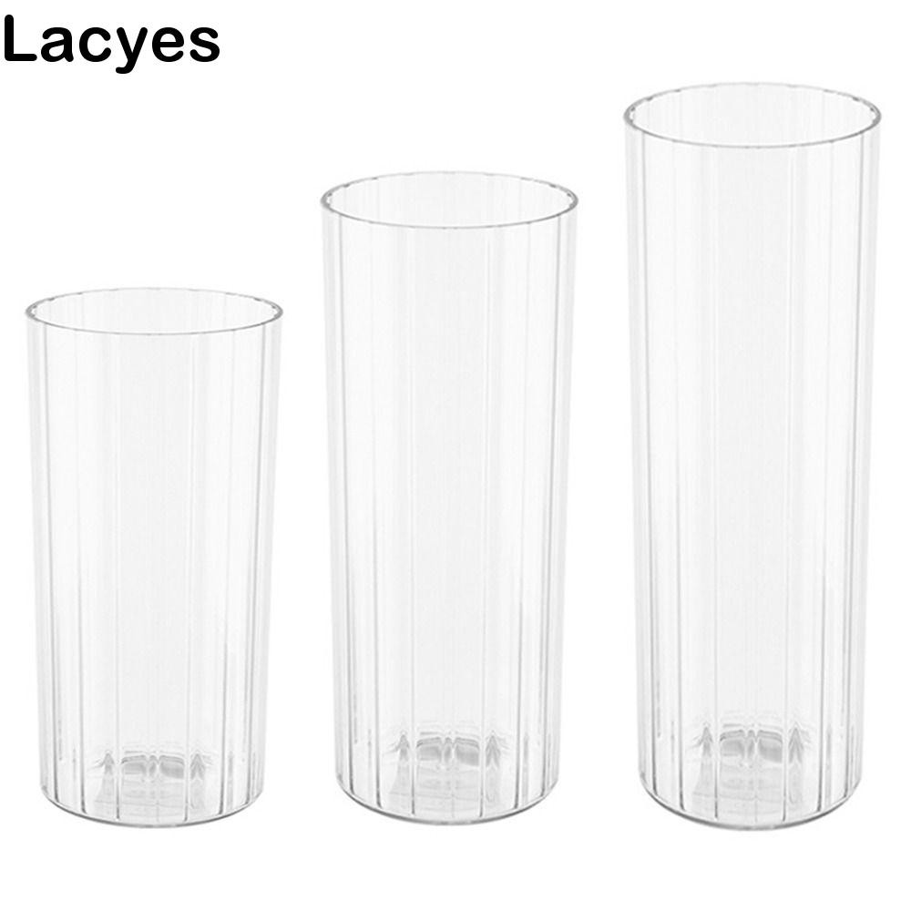 LAYES แจกันทรงกระบอกอะคริลิคสไตล์ลาย Shatterproof โปร่งใสแจกันดอกไม้สไตล์นอร์ดิกโมเดิร์น INS ตื่นขึ้นถังดอกไม้ร้านอาหาร Centerpiece