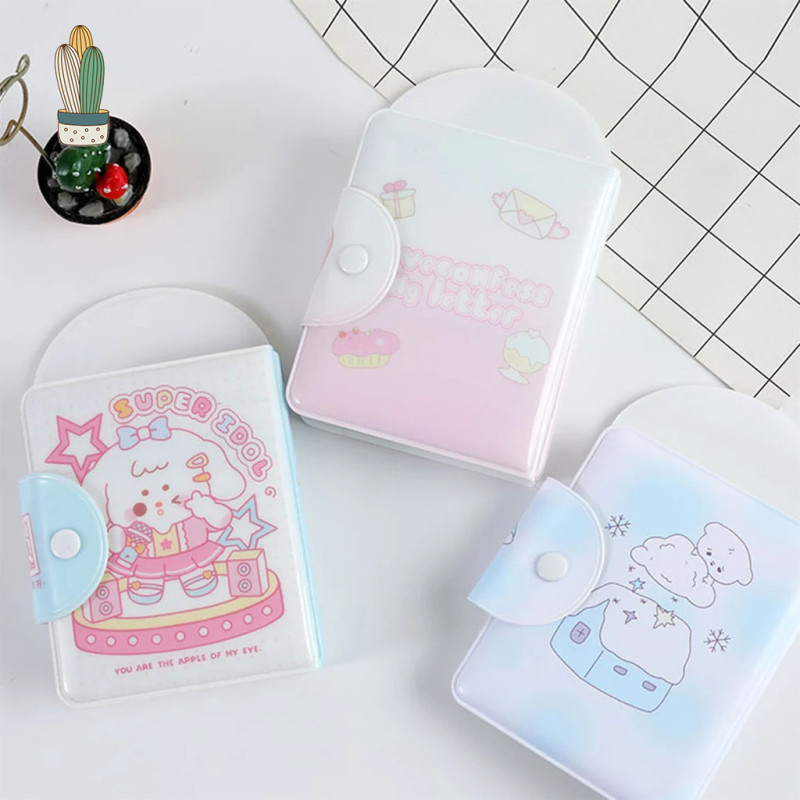 อัลบั้มรูปการ์ตูน 32 กระเป๋า 3 นิ้วที่ใส่บัตรรูปถ่ายน่ารักลูกสุนัขมินิ Instax ภาพถ่ายรวบรวมหนังสือผู้ถือบัตรภาพ