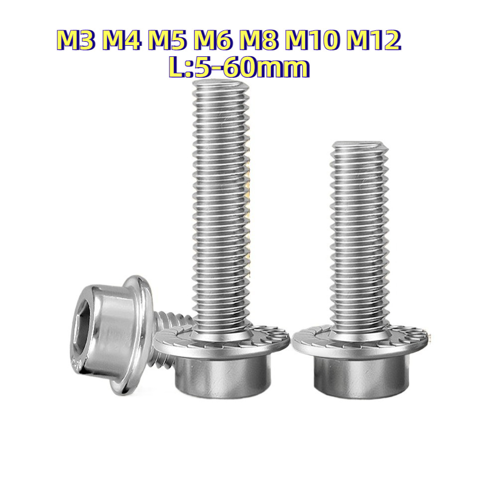 [FGH-X1] น็อต สกรู หัวจม สแตนเลส 304 เกลียวมิล ตลอด หยาบ M3-M12 / Hex Socket Head Cap Machine Screw SUS304 M3M4M5M6M8M10M12