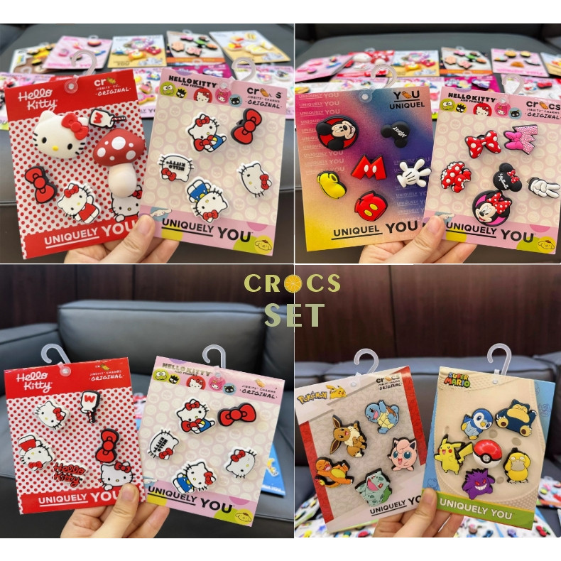 Crocs jibbitz Set jibbitz crocs Set หัวเข็มขัดรองเท้าการ์ตูน ดอกไม้รองเท้าดิสนีย์ อุปกรณ์เสริมรองเท้